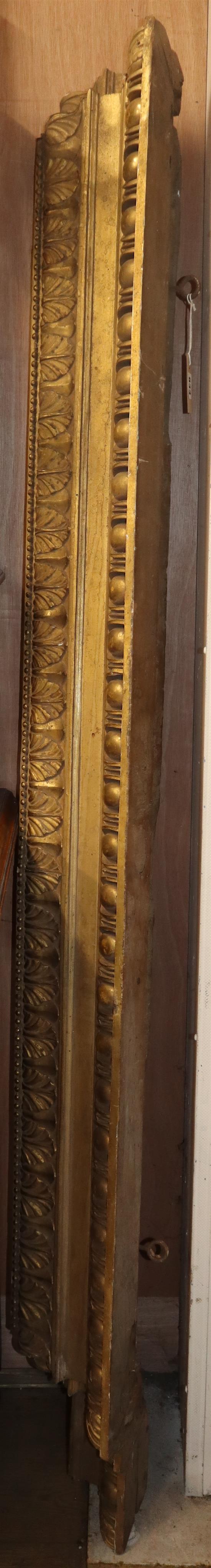 An 18/19th century Italian giltwood window cornice L.190cm
